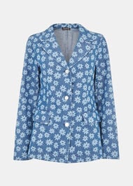 Graphic Daisy Denim Blazer
